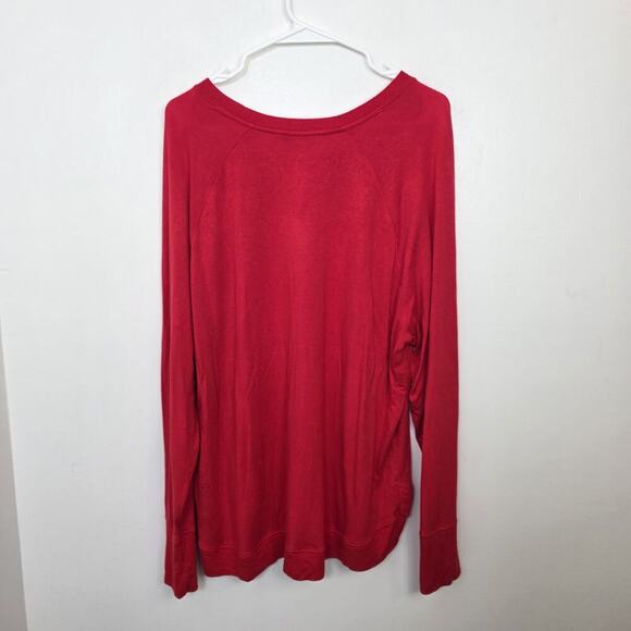 Athleta Red Soft Long Sleeve Fitness Athleisure Pullover Shirt Size XL - Picture 6 of 7